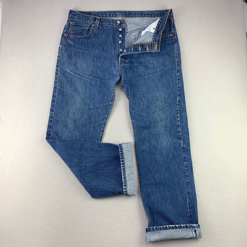 Levi's 501xx Original Fit Jeans Men 40x34 Blue Classic Straight Leg Button Fly